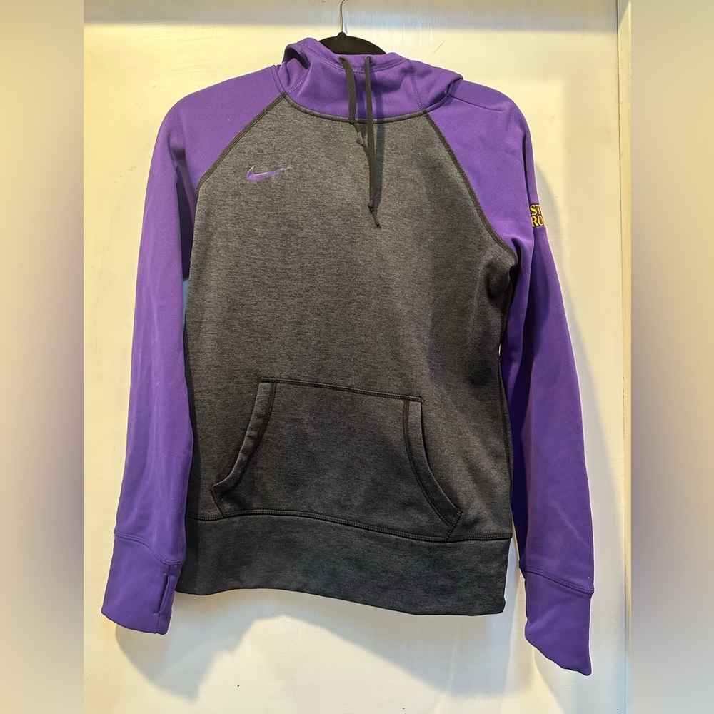 Nike Therma- Fit sweatshirt heathered grey and purple size small